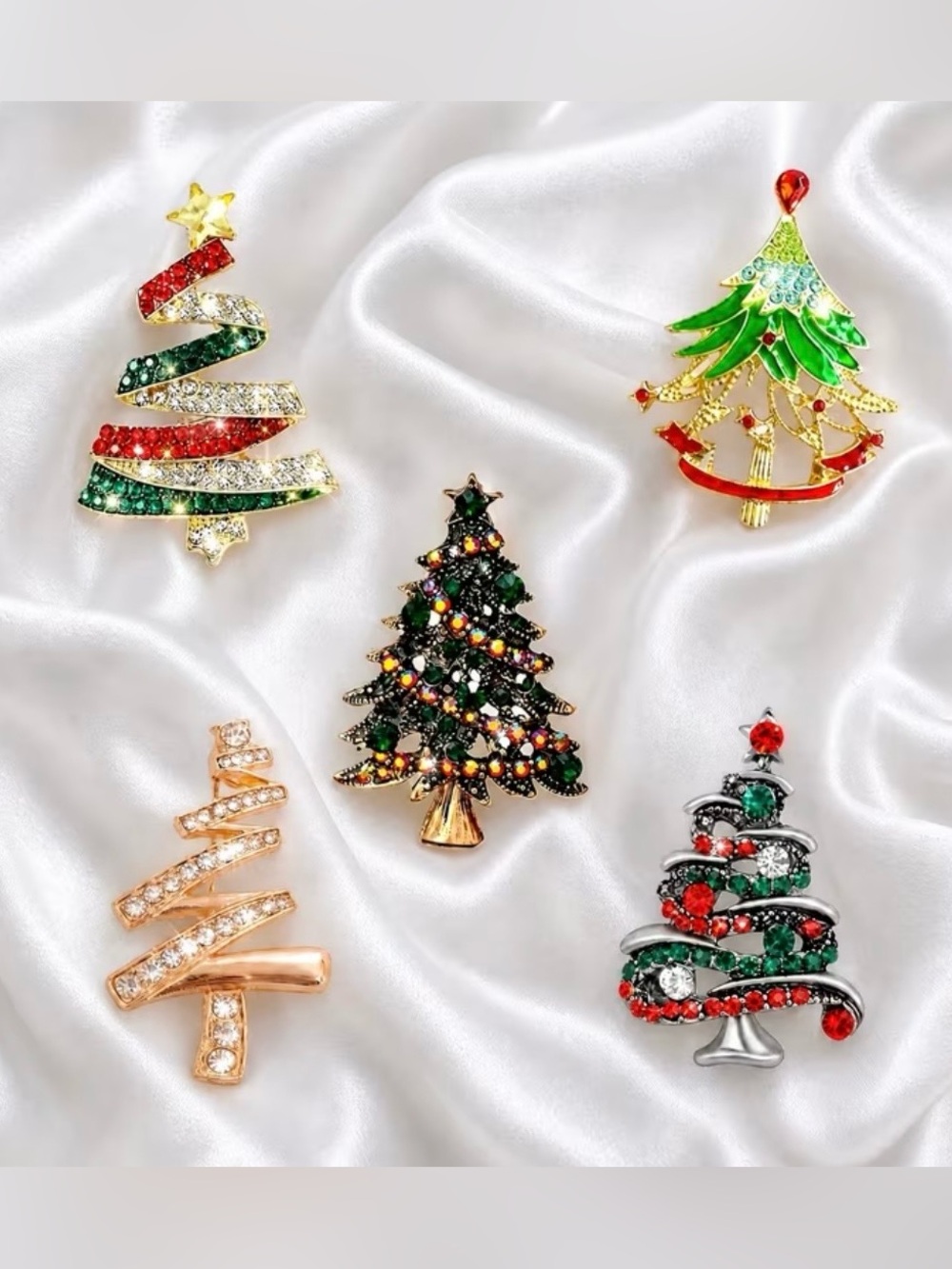 Festive Christmas Tree Brooch - Pick 1